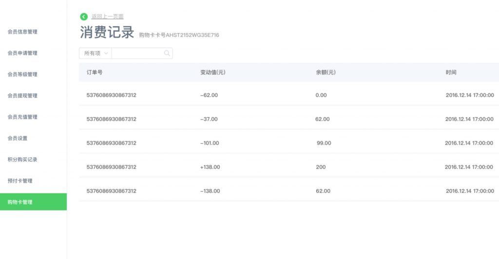 购物卡消费记录 购物卡消费记录